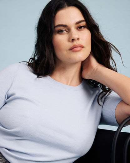 Savvy Fine Knit Sweater Top - Silver Blue | Universal Standard