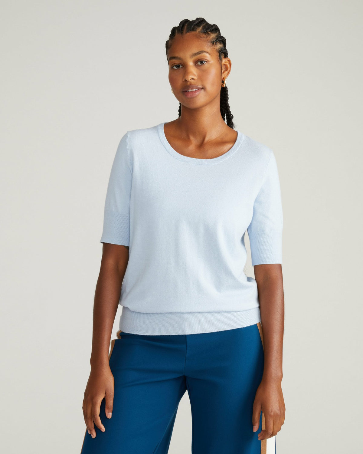 Savvy Fine Knit Sweater Top - Silver Blue | Universal Standard