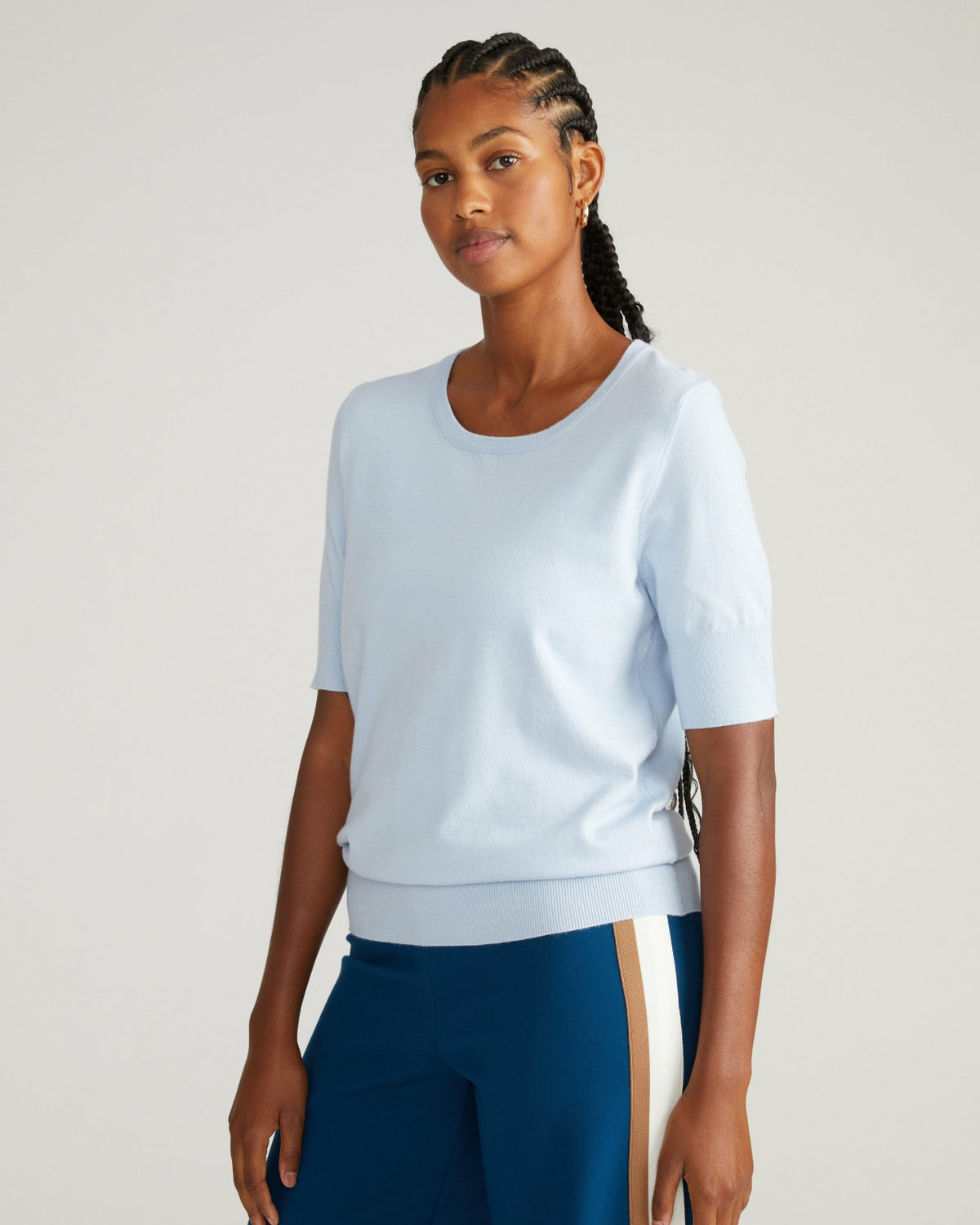 Savvy Fine Knit Sweater Top - Silver Blue | Universal Standard