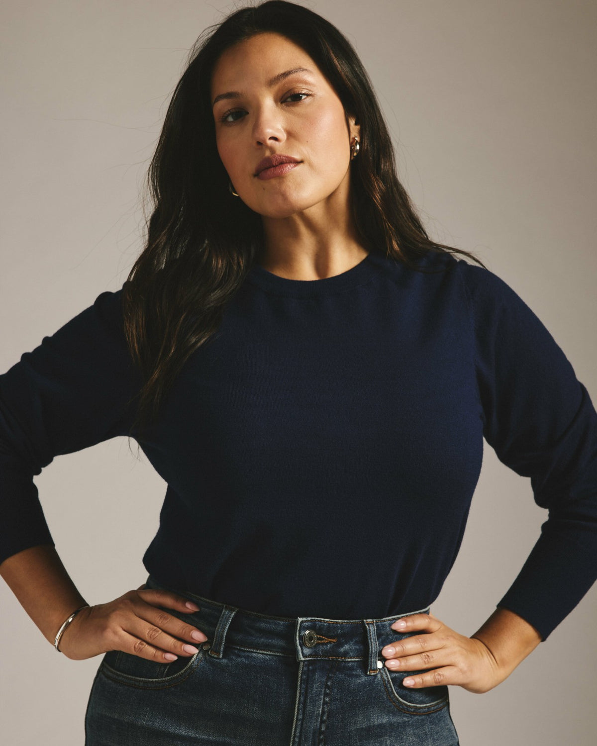 Savvy Fine Knit Crew Sweater - Midnight | Universal Standard