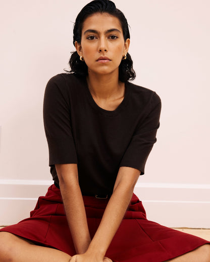 Savvy Fine Knit Sweater Top - Espresso | Universal Standard