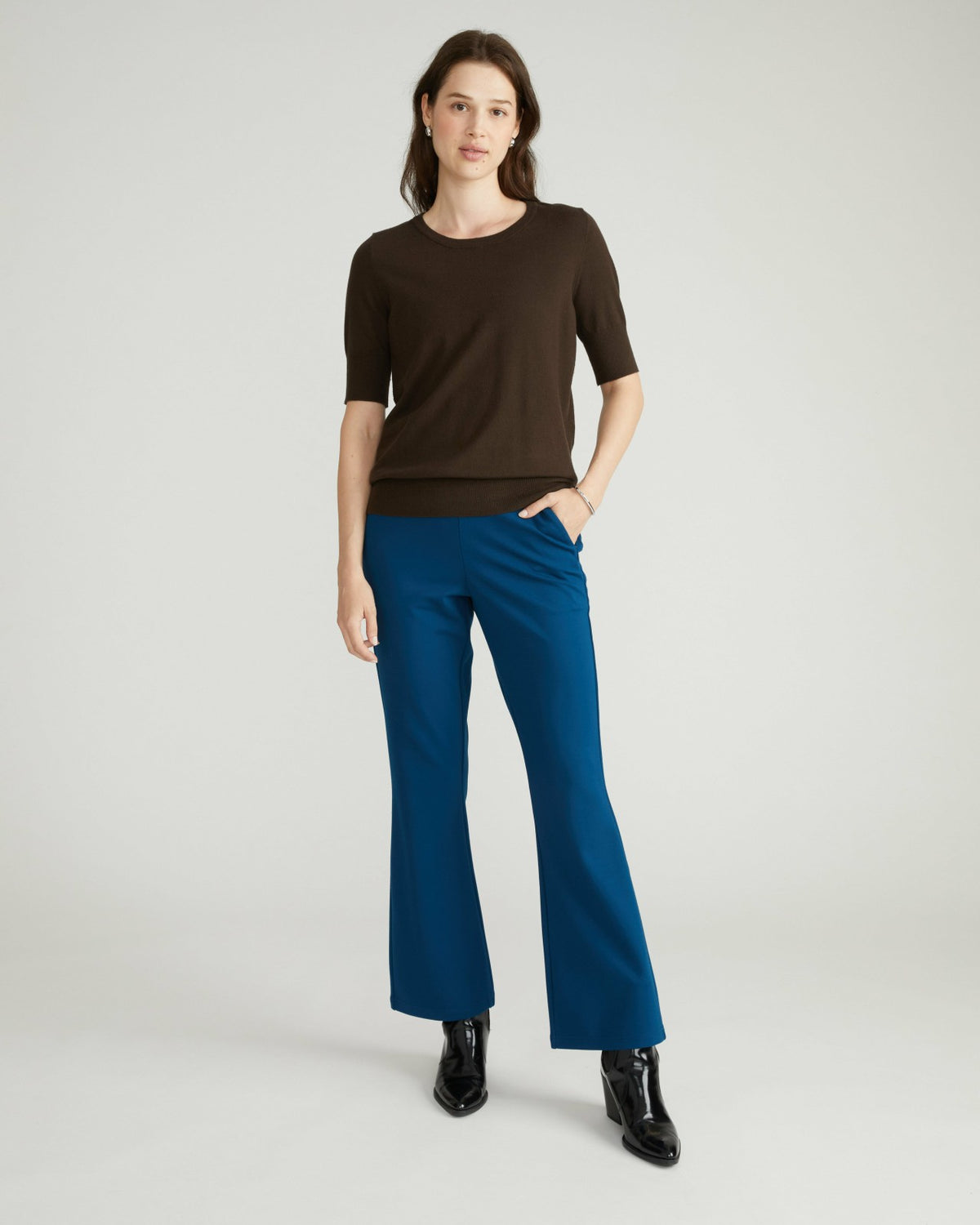 Savvy Fine Knit Sweater Top - Espresso | Universal Standard