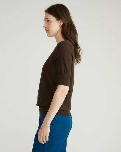 Savvy Fine Knit Sweater Top - Espresso | Universal Standard