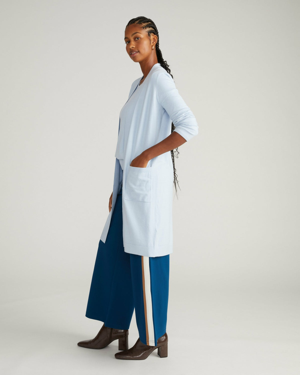 Savvy Double Knit Duster - Silver Blue | Universal Standard
