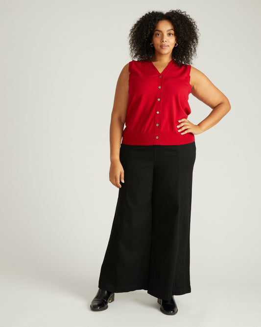 Savvy Fine Knit Cardigan Vest - Carmine | Universal Standard