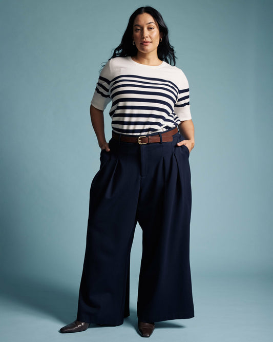 Palais Wide Leg Ponte Pants - Navy | Universal Standard