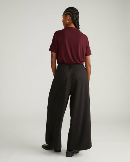 Palais Wide Leg Ponte Pants - Slate Pinstripe | Universal Standard
