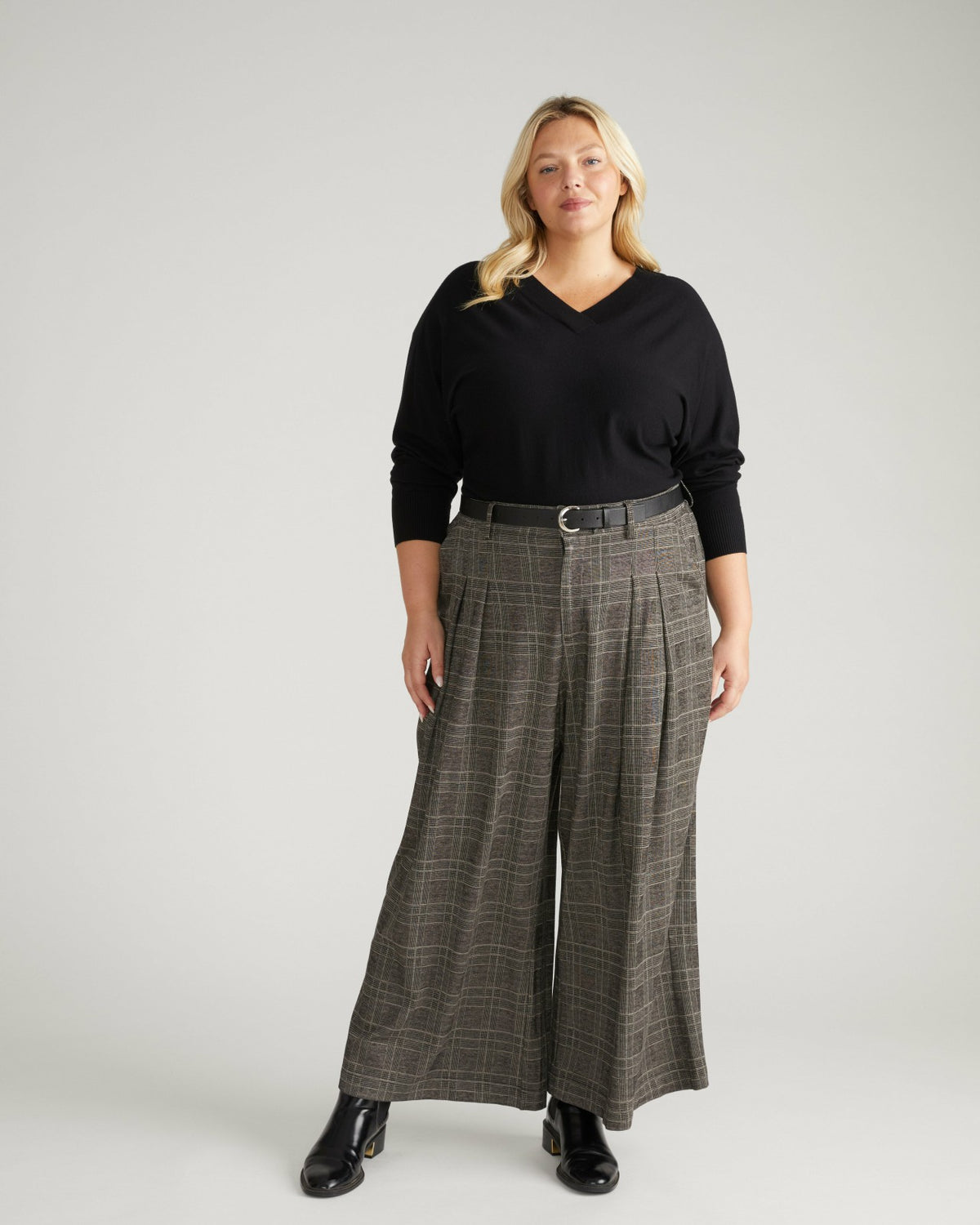 Palais Wide Leg Ponte Pants - British Plaid | Universal Standard