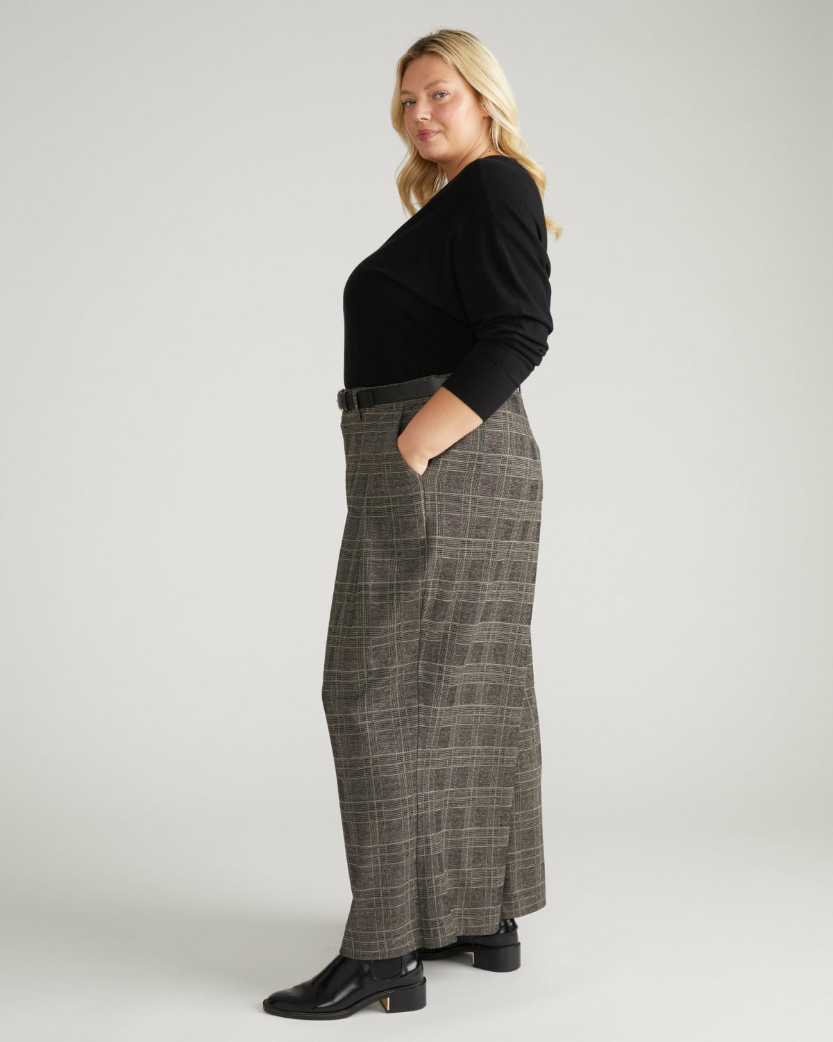 Palais Wide Leg Ponte Pants - British Plaid | Universal Standard