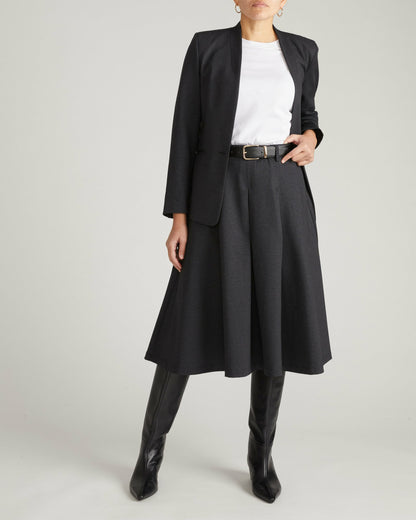 PowerPonte Denim Pleated Skirt - Charcoal | Universal Standard