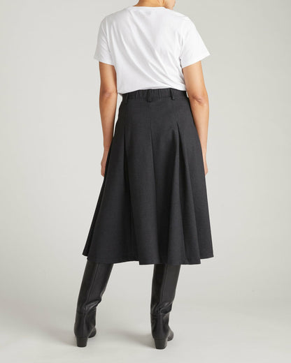 PowerPonte Denim Pleated Skirt - Charcoal | Universal Standard