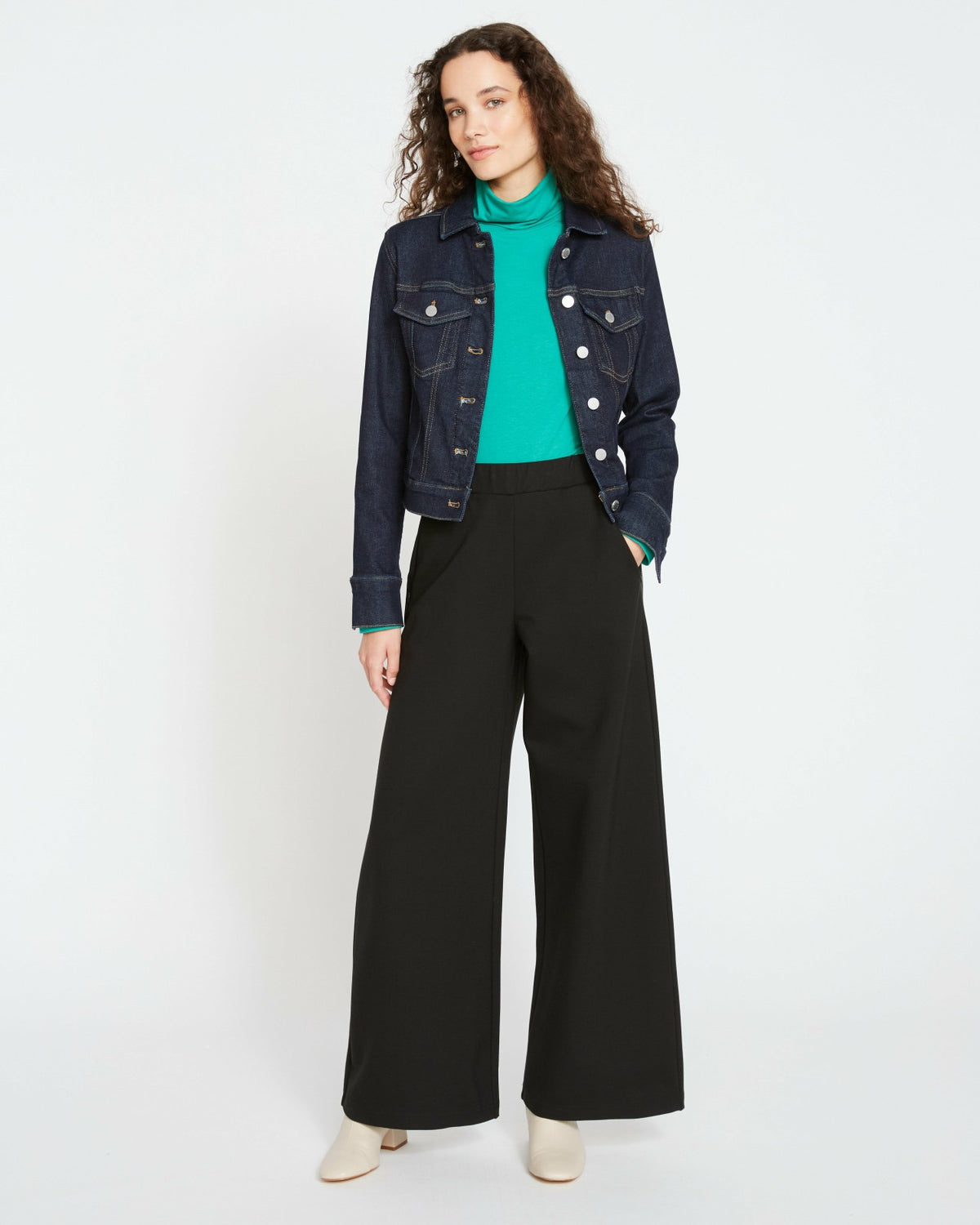 Stephanie Wide Leg Ponte Pants - Black | Universal Standard