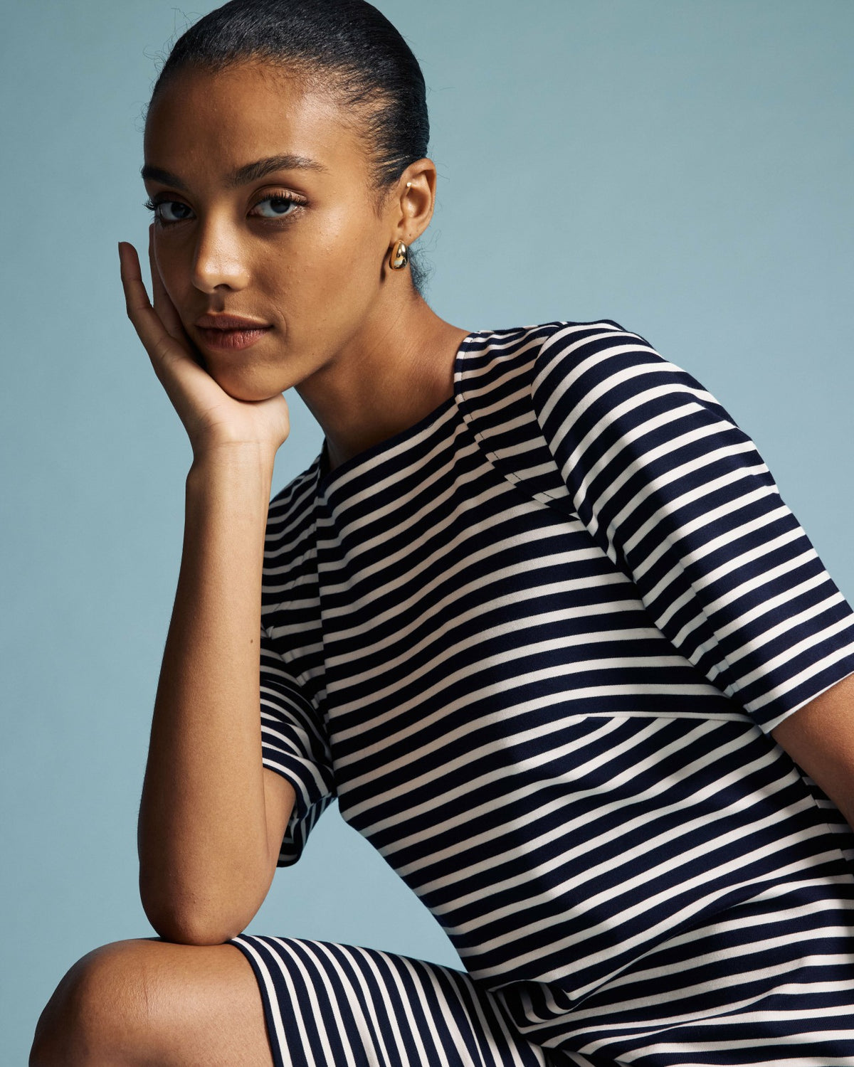 Envelope Neck Ponte Dress - St. James Stripe | Universal Standard