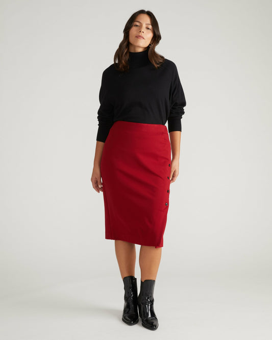 Anya Ponte Skirt - Garnet | Universal Standard