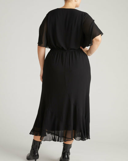 Navarte Chiffon Midi Skirt - Black | Universal Standard