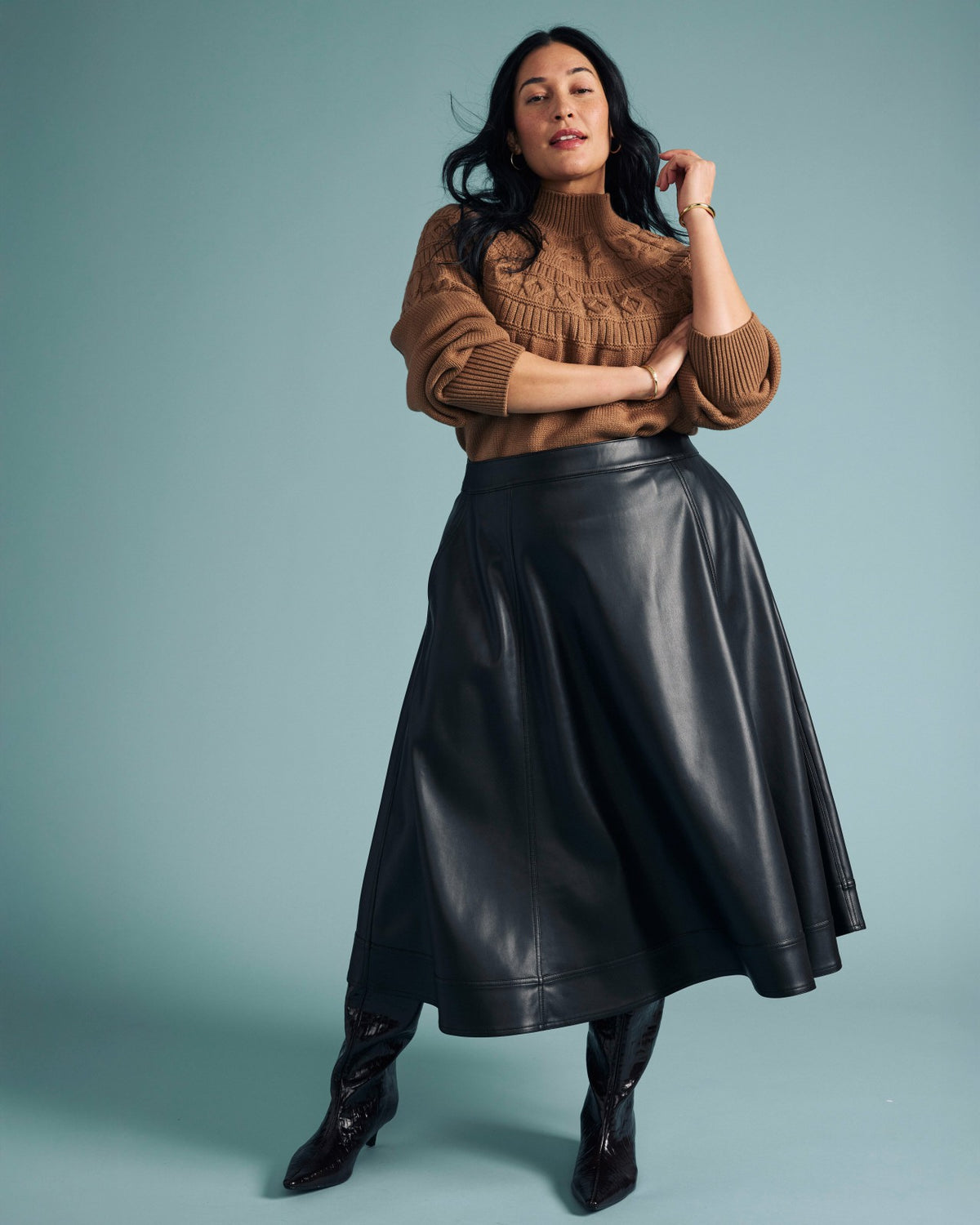 Charlotte Faux Leather Skirt - Black | Universal Standard