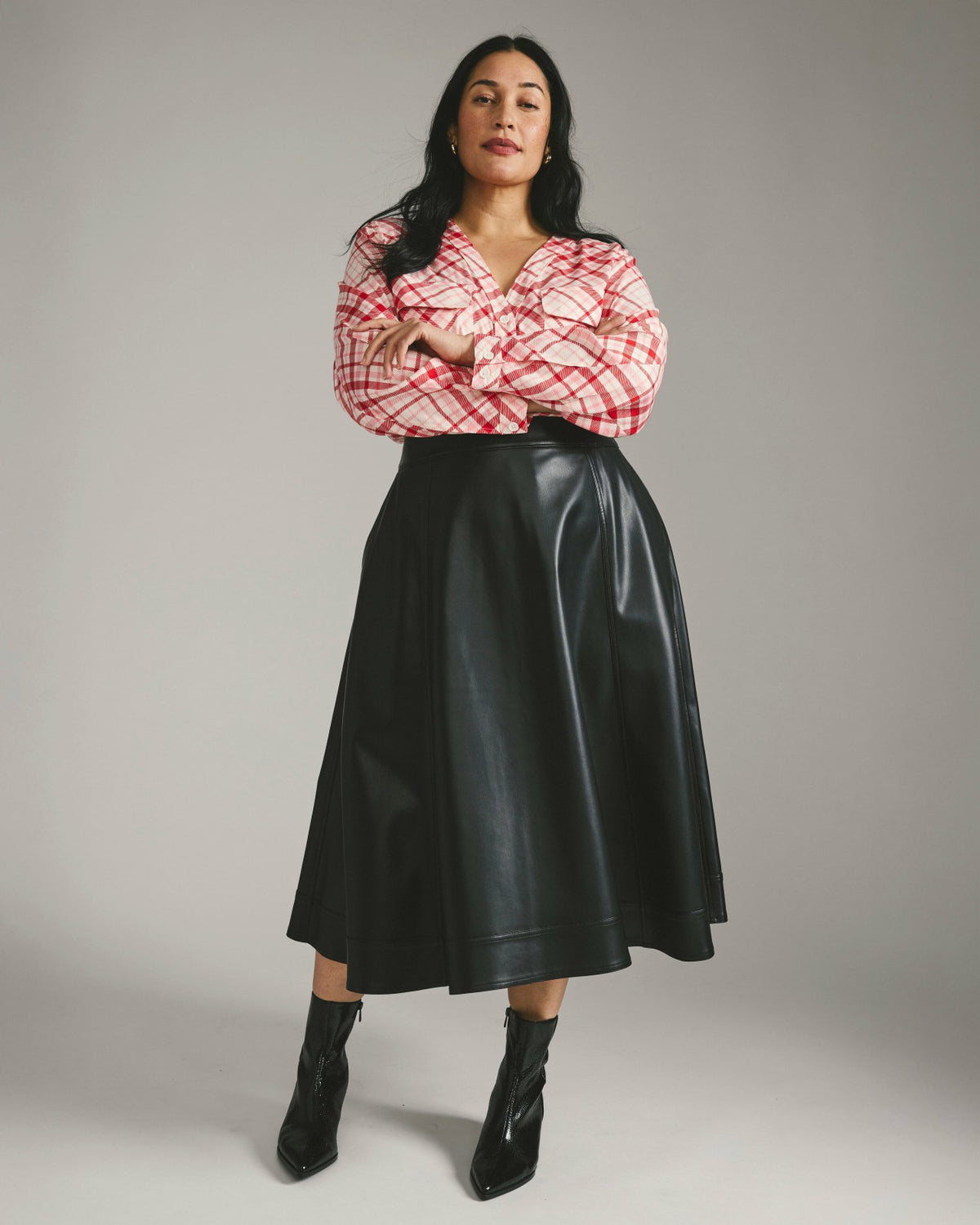 Charlotte Faux Leather Skirt - Black | Universal Standard