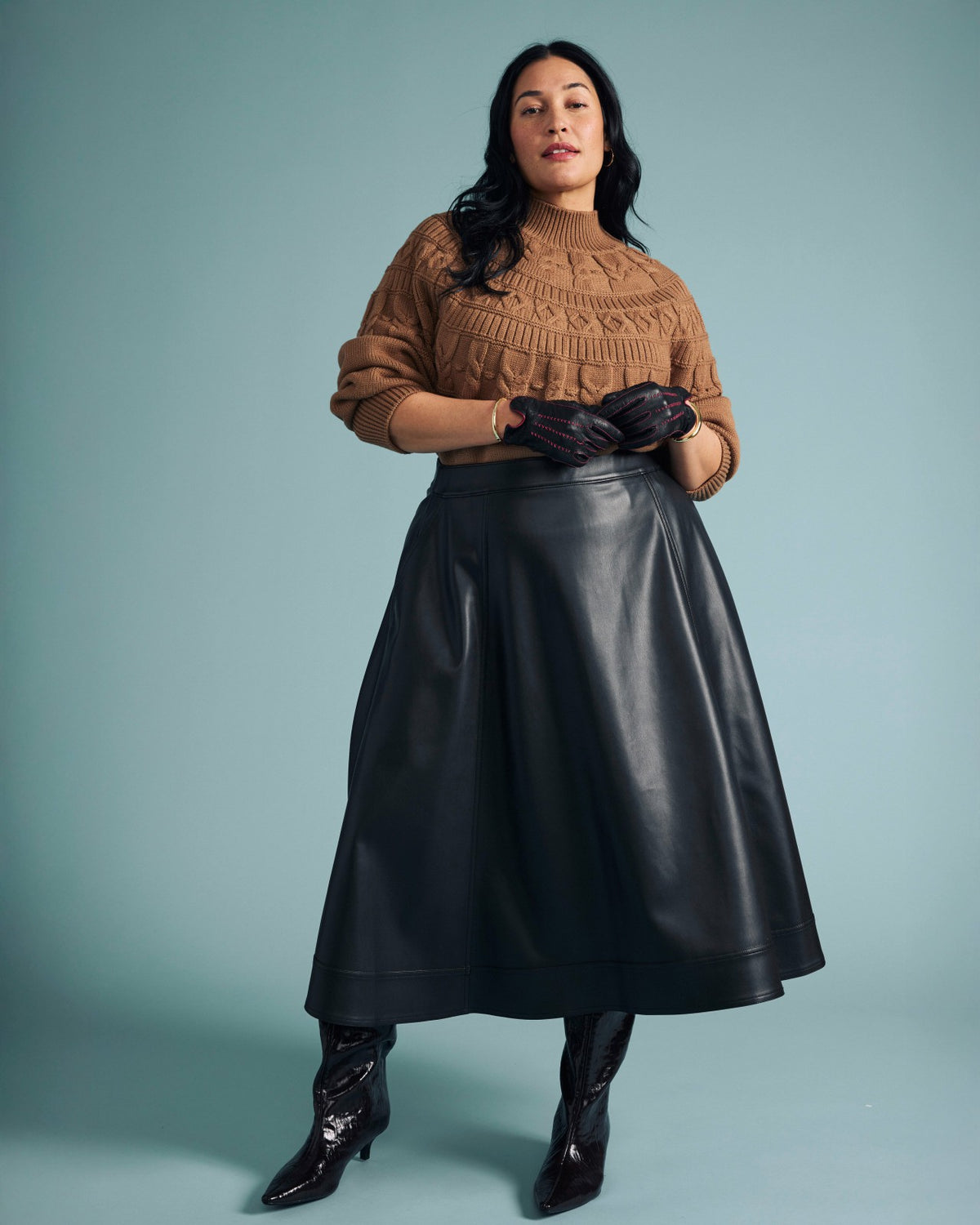 Charlotte Faux Leather Skirt - Black | Universal Standard