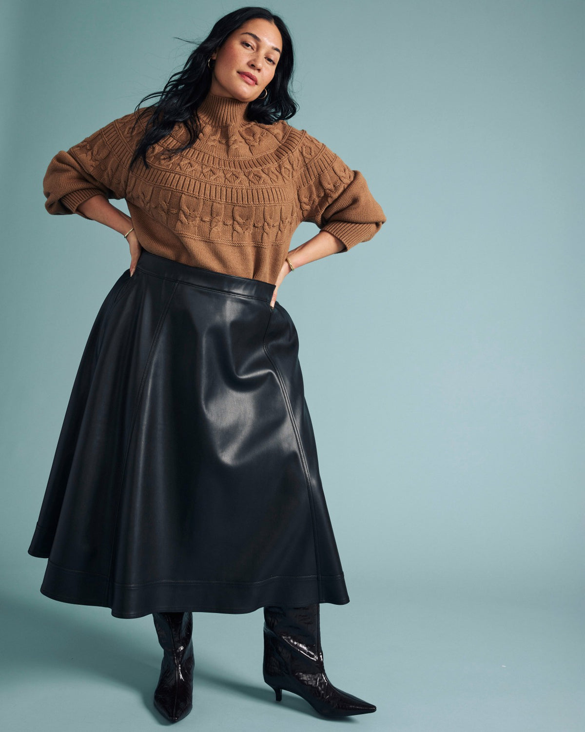 Charlotte Faux Leather Skirt - Black | Universal Standard