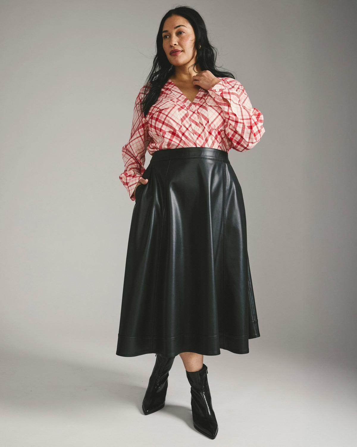 Charlotte Faux Leather Skirt - Black | Universal Standard