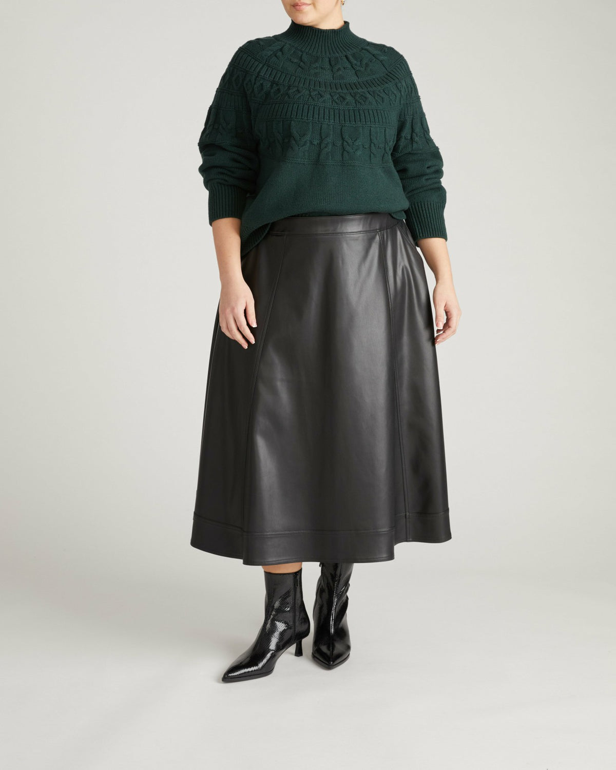 Charlotte Faux Leather Skirt - Black | Universal Standard