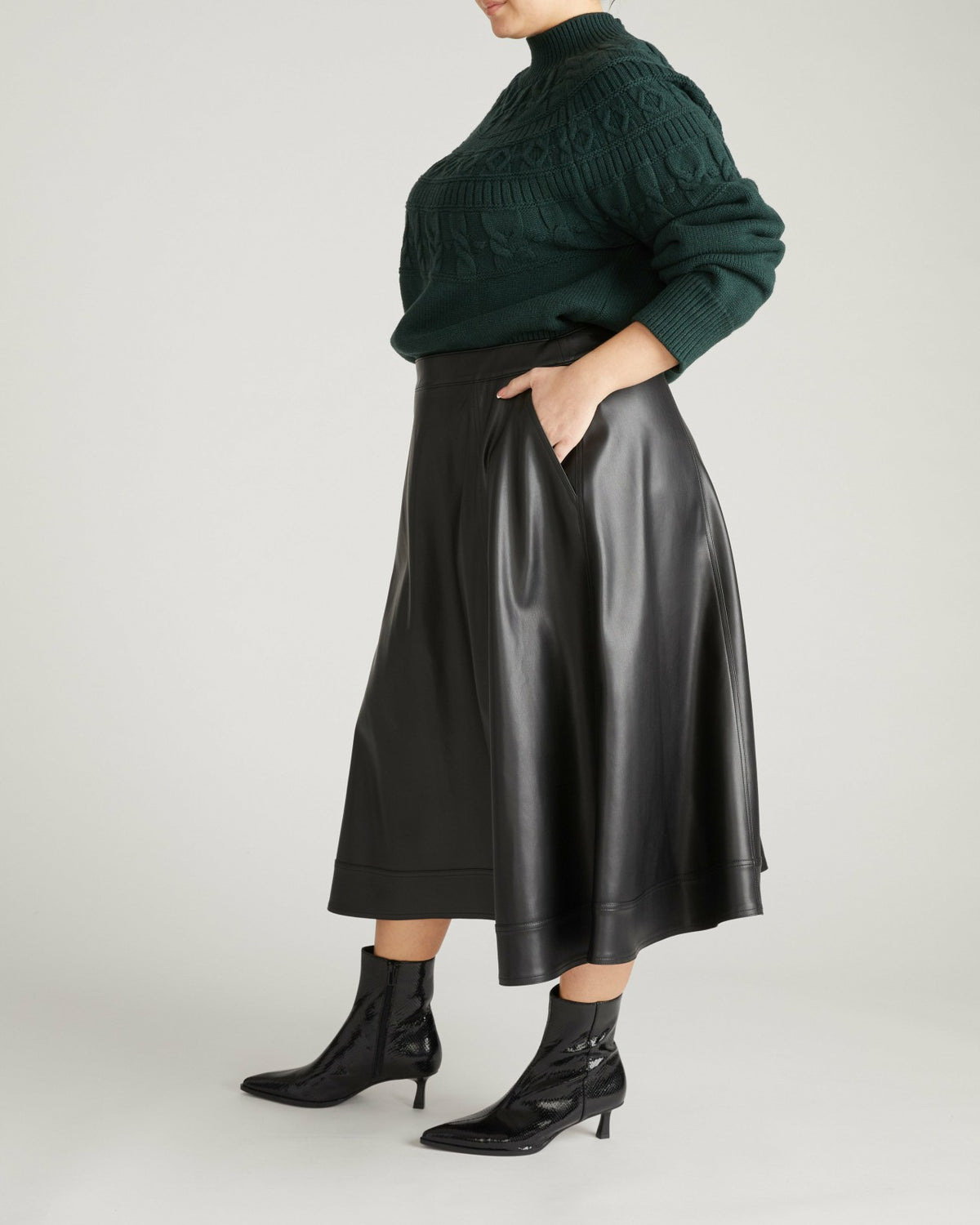 Charlotte Faux Leather Skirt - Black | Universal Standard
