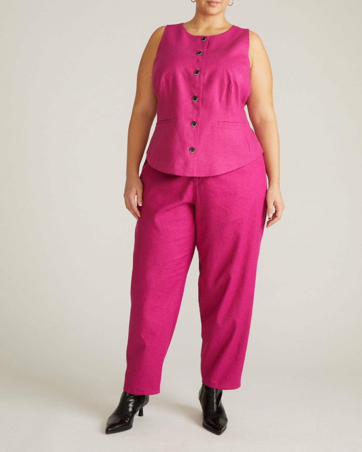 Lou Barrel Leg Linen Blend Pants - Hyper Pink | Universal Standard