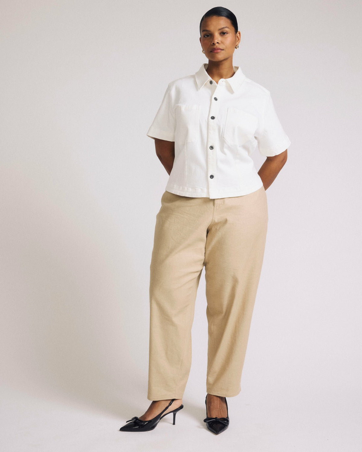 Lou Barrel Leg Linen Blend Pants - Danish Coffee | Universal Standard