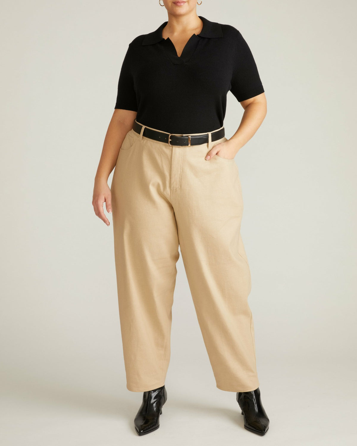 Lou Barrel Leg Linen Blend Pants - Danish Coffee | Universal Standard
