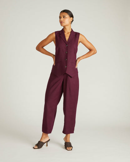 Lou Barrel Leg Linen Blend Pants - Acai | Universal Standard
