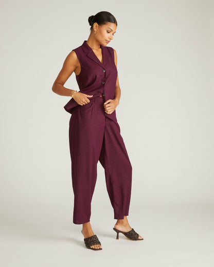 Lou Barrel Leg Linen Blend Pants - Acai | Universal Standard
