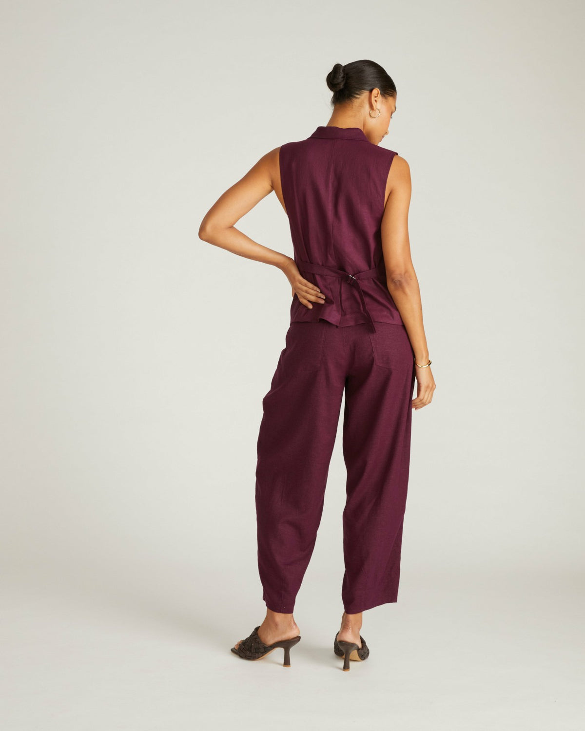 Lou Barrel Leg Linen Blend Pants - Acai | Universal Standard