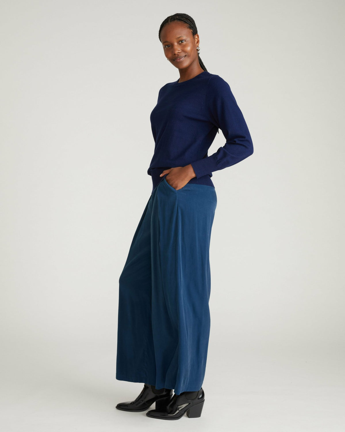 Palais Cooling Cupro Wide Leg Pant - Pageant Blue | Universal Standard