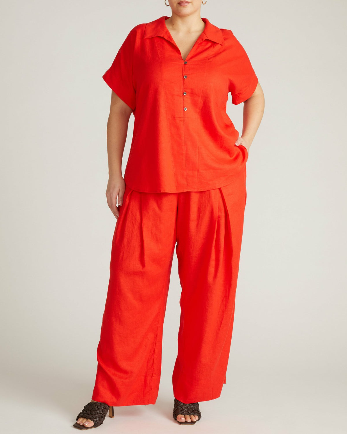 Marley Wide Leg Linen Blend Pants - Shoreline Sunset | Universal Standard