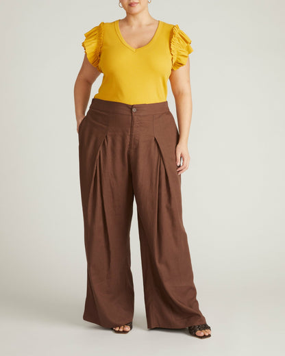 Marley Wide Leg Linen Blend Pants - Peppercorn | Universal Standard