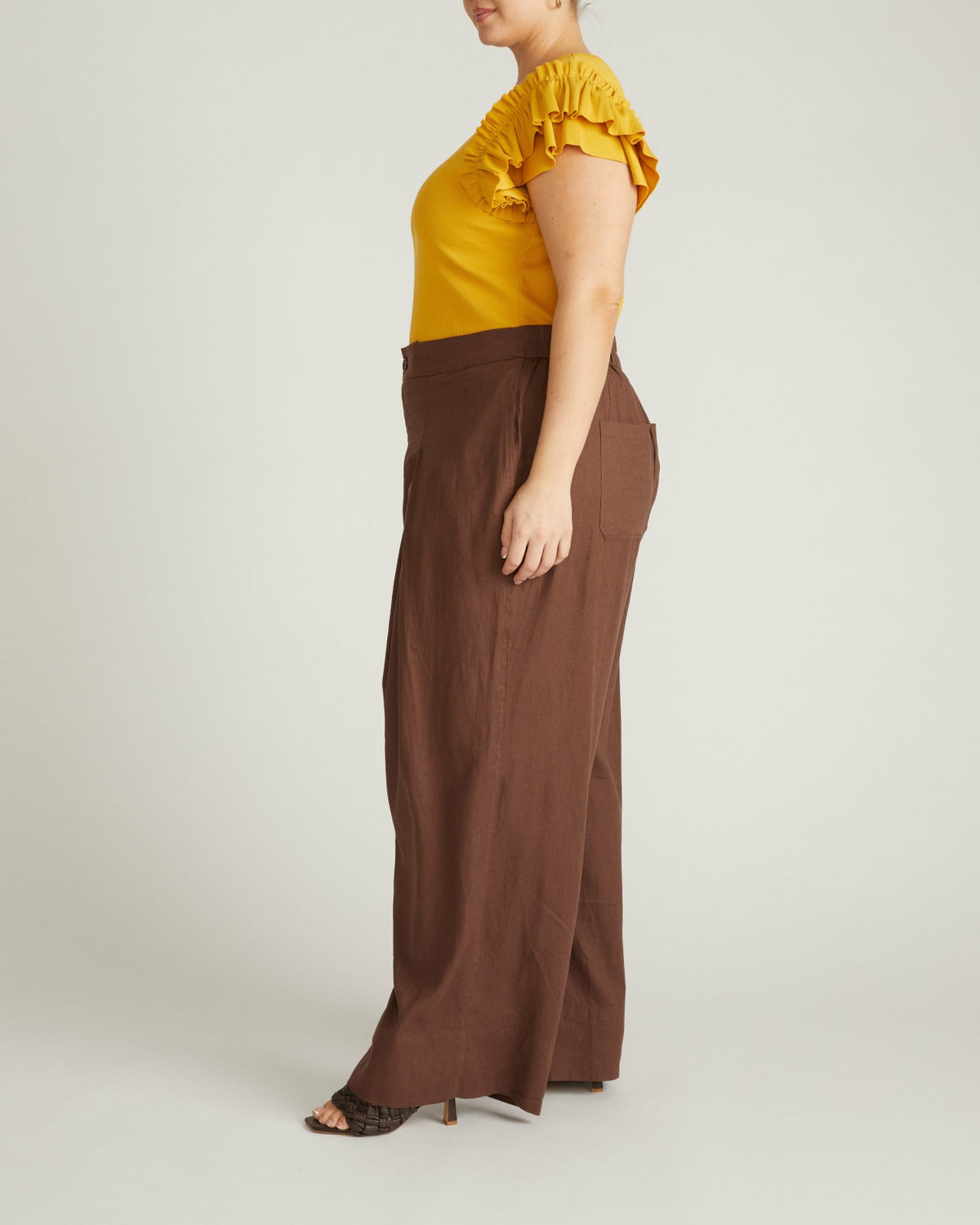 Marley Wide Leg Linen Blend Pants - Peppercorn | Universal Standard
