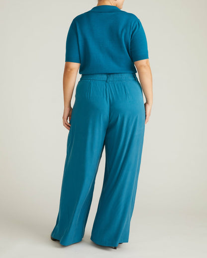 Palais Cooling Cupro Wide Leg Pant - Blue Beetle | Universal Standard