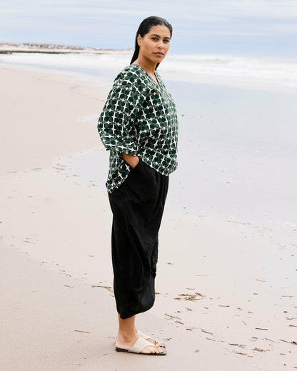 Geneva Linen Blend Skirt - Black | Universal Standard