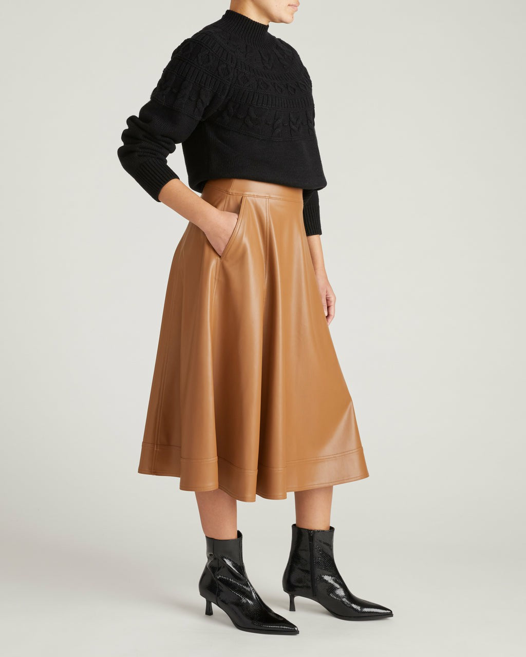 Charlotte Faux Leather Skirt - Classic Camel | Universal Standard
