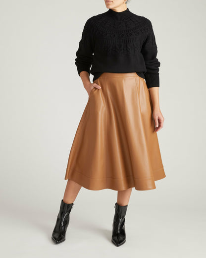 Charlotte Faux Leather Skirt - Classic Camel | Universal Standard