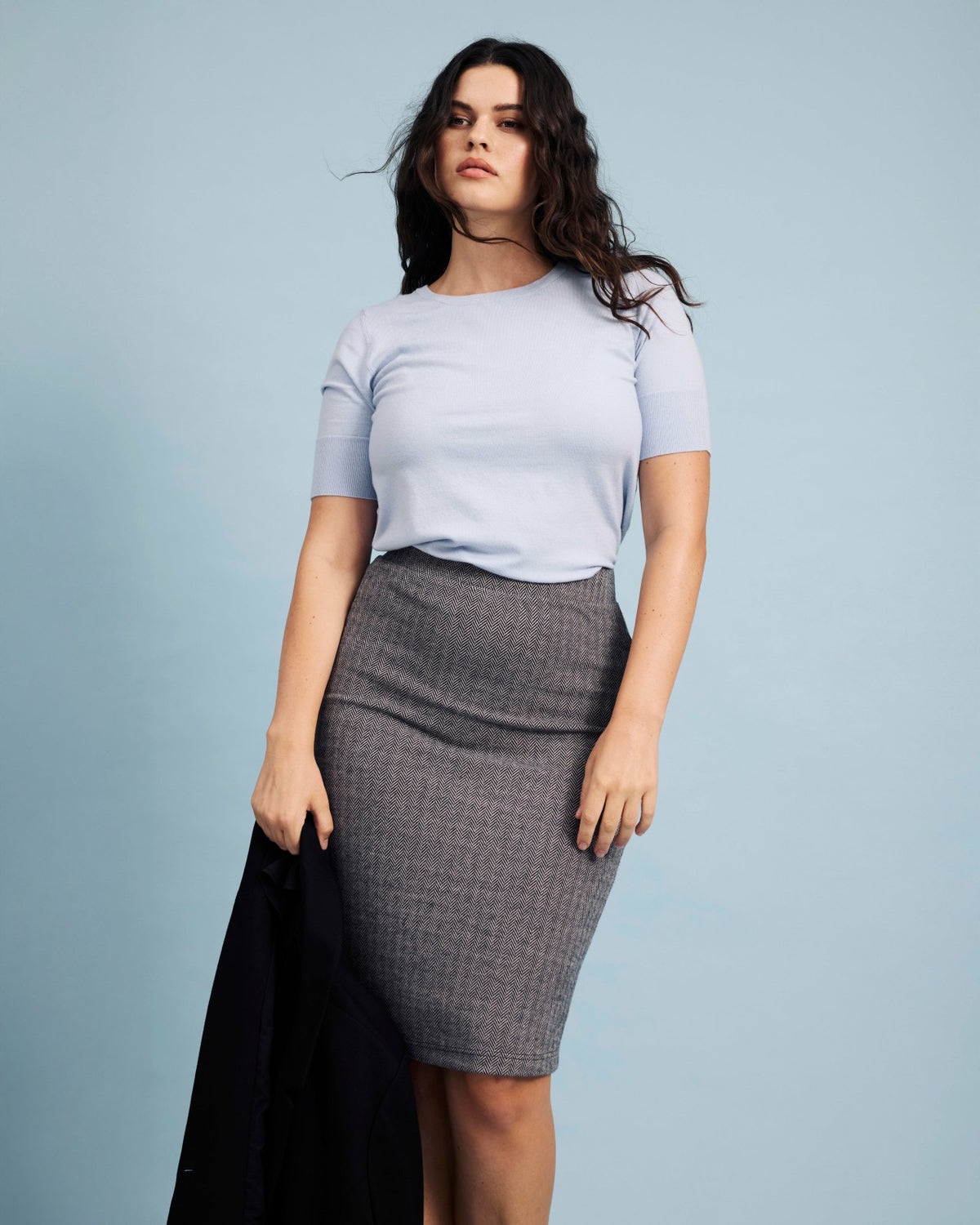 Danube Ponte Skirt - Herringbone Tweed | Universal Standard