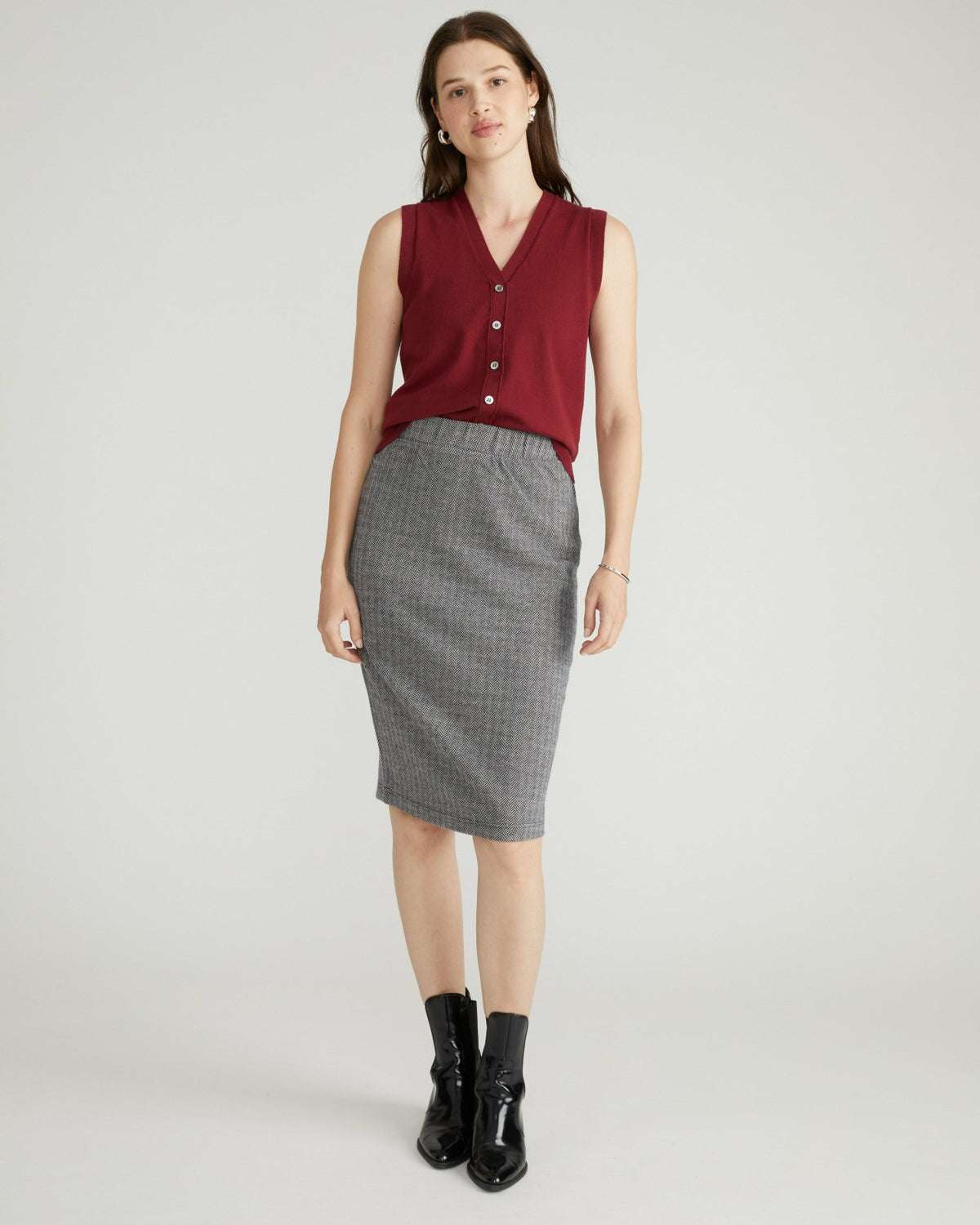 Danube Ponte Skirt - Herringbone Tweed | Universal Standard