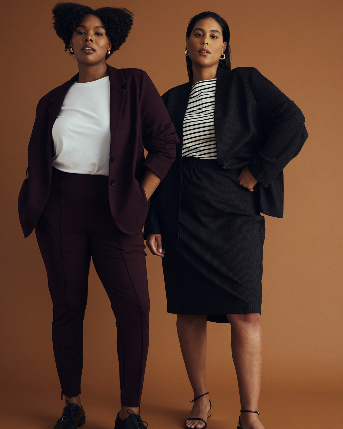 Danube Ponte Skirt - Slate Pinstripe | Universal Standard