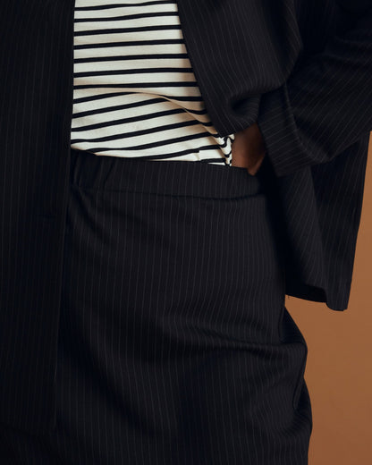Danube Ponte Skirt - Slate Pinstripe | Universal Standard