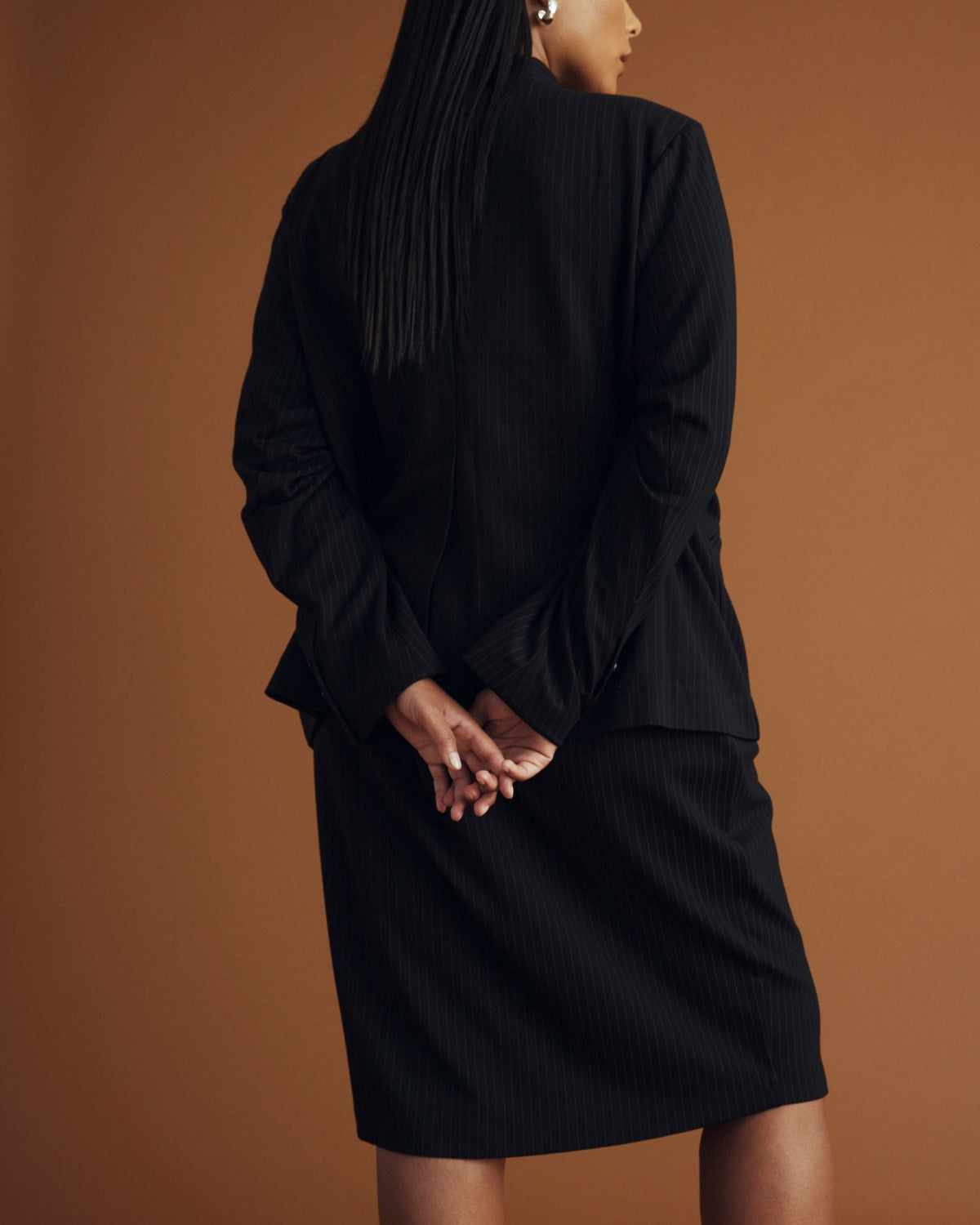 Danube Ponte Skirt - Slate Pinstripe | Universal Standard