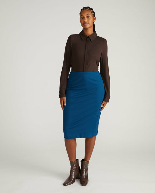 Anya Ponte Skirt - Deep Teal | Universal Standard