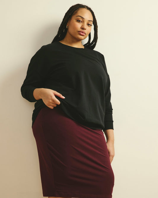 Danube Jersey Skirt - Black Cherry | Universal Standard
