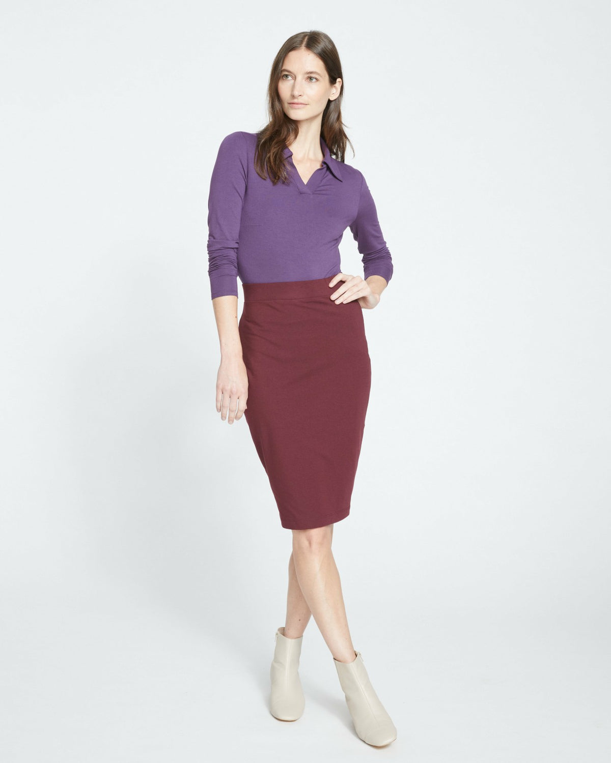 Danube Jersey Skirt - Black Cherry | Universal Standard