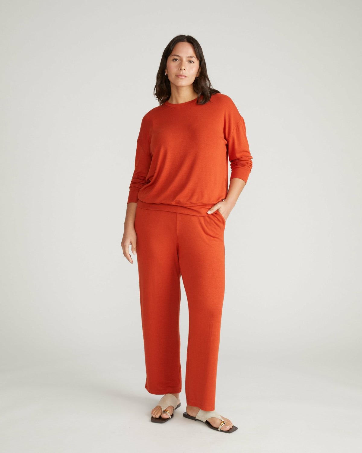 TravelKnit Relaxed Pants - Warm Russet | Universal Standard