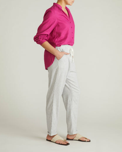 Sayville Linen Blend Drawstring Pant - Beach Stripe | Universal Standard
